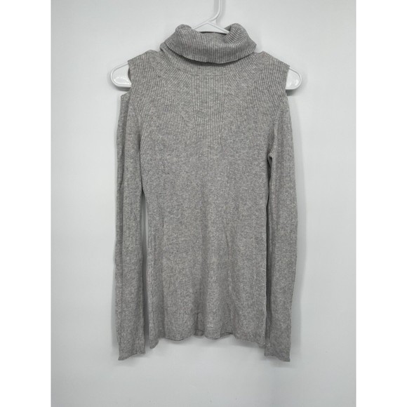 Athleta Sweaters - Athleta Ribbed Cold Shoulder Turtleneck Sweater Gray Women's Size‎ Small